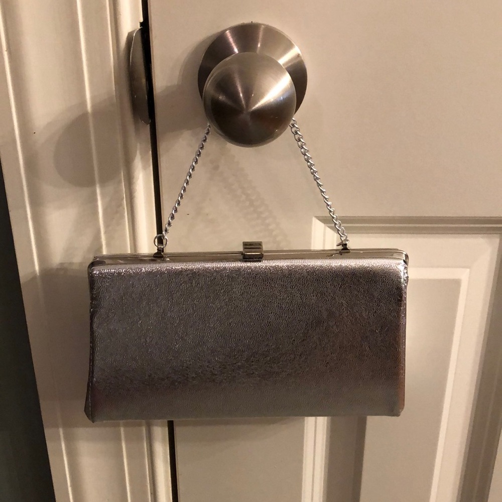 Vintage silver clutch bag